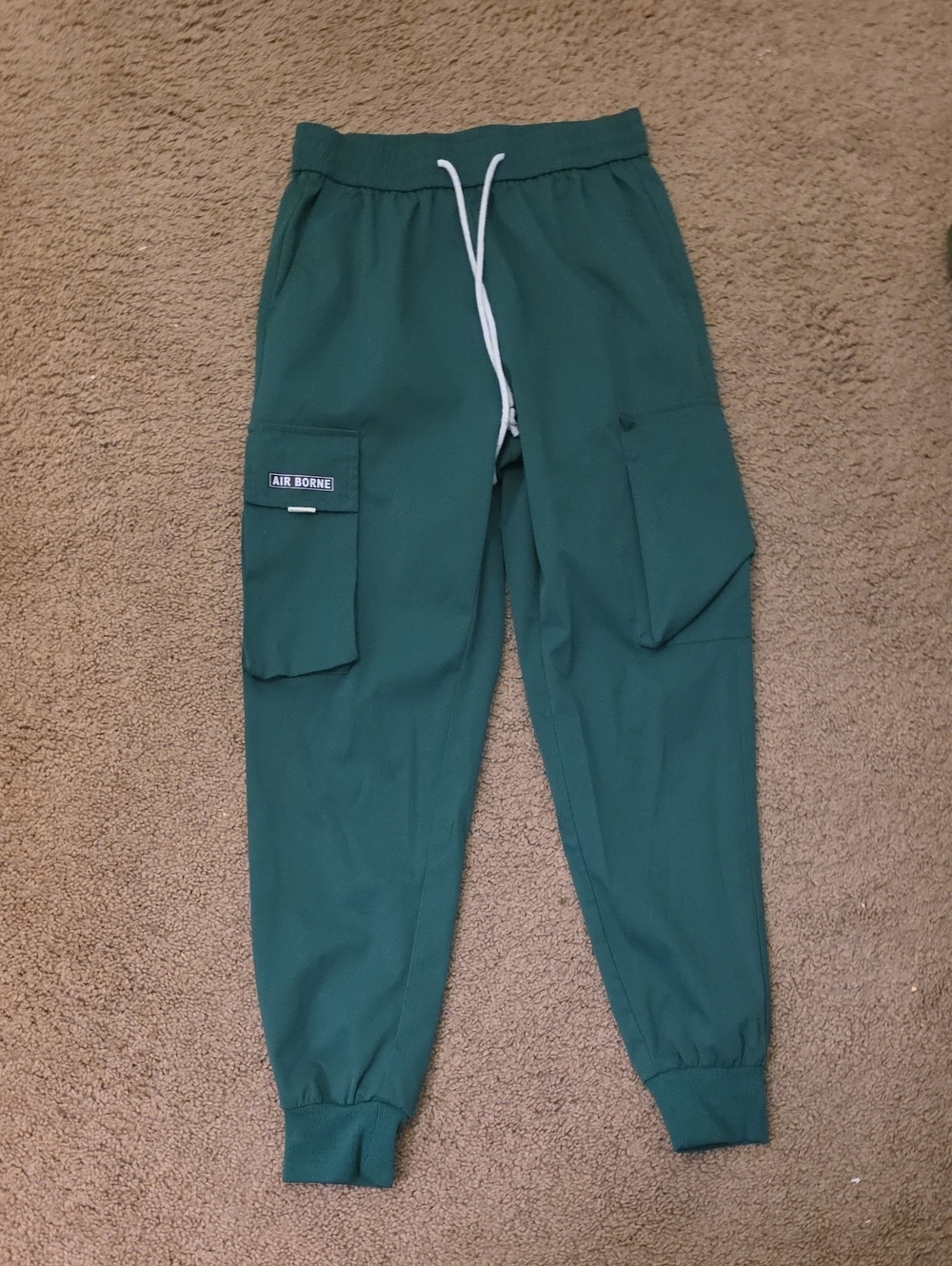Men's Green Cargo Jogger Pants